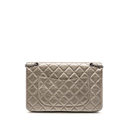 Chanel Maxi 2.55 Reissue Flap Bag Aged Calfskin IridescentÂ Light Grey Ruthenium Hardware
