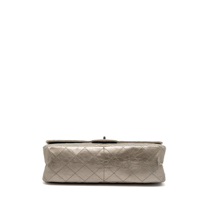 Chanel Maxi 2.55 Reissue Flap Bag Aged Calfskin IridescentÂ Light Grey Ruthenium Hardware