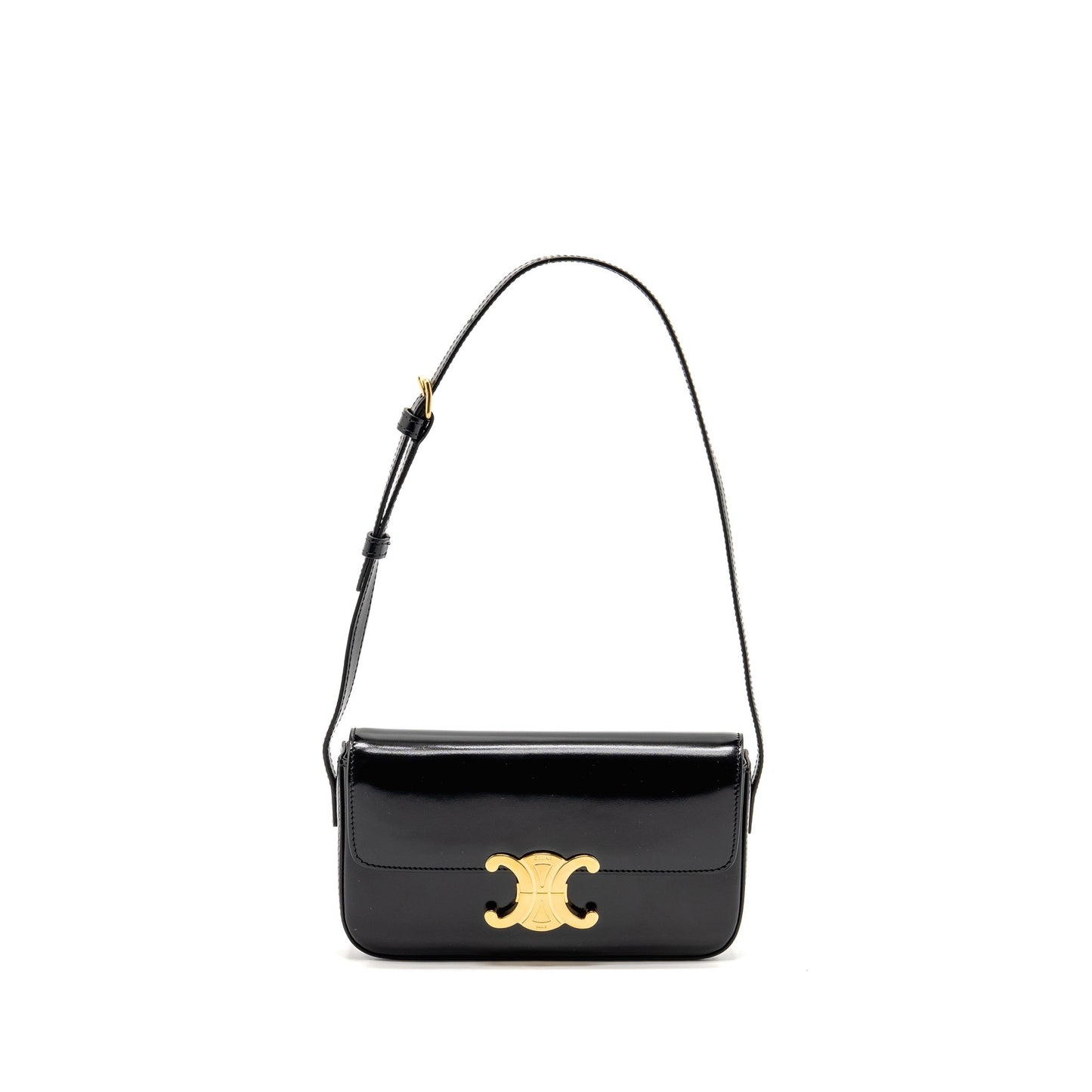 CELINE Triomphe Mini Purse Calfskin Black