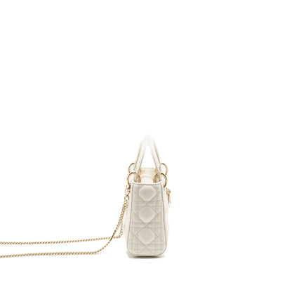Dior Mini Lady Dior Lambskin White