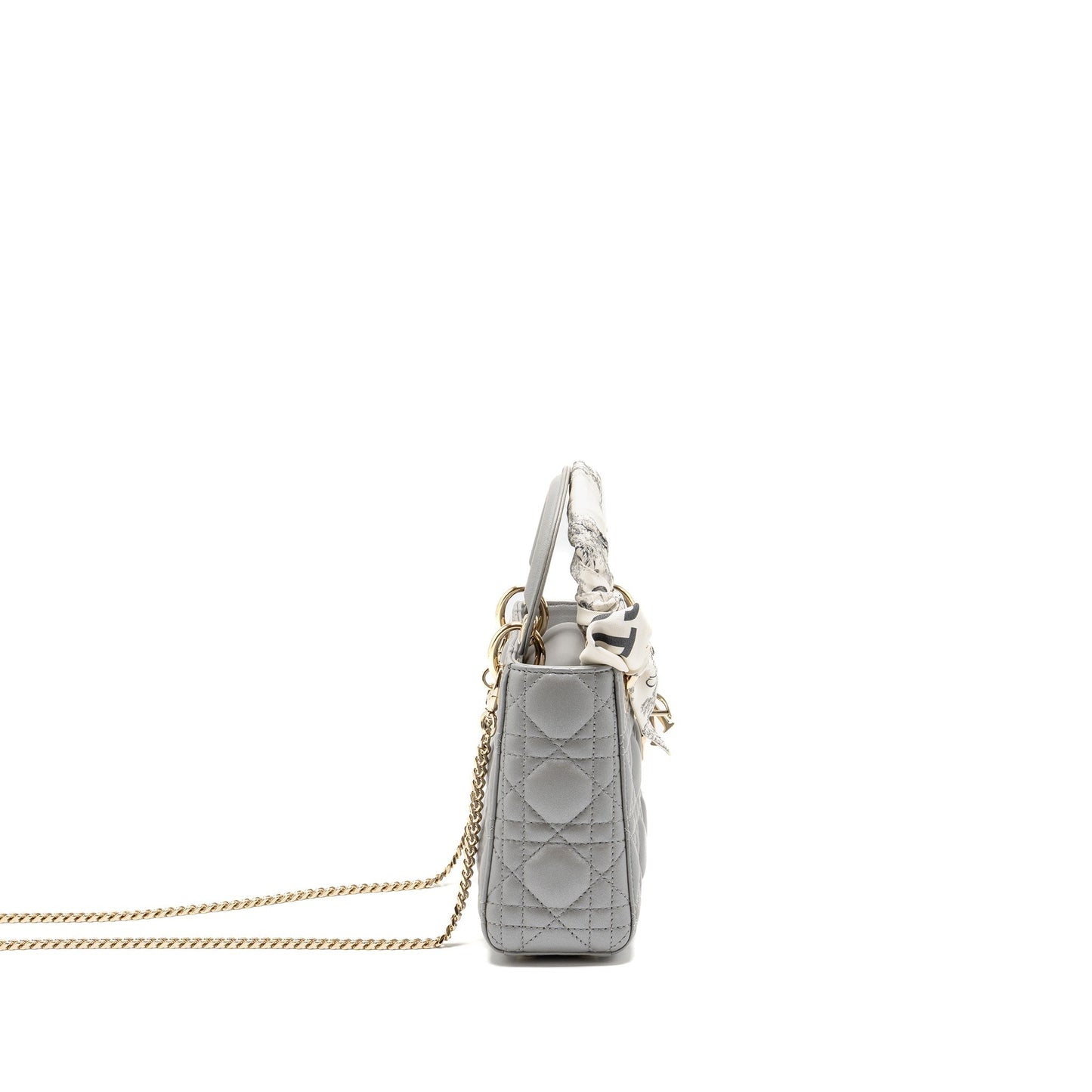 Mini Lady Dior Lambskin Iridescent Grey