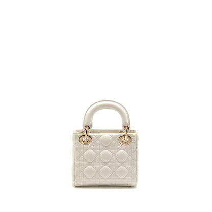 Dior Mini Lady Dior Lambskin White