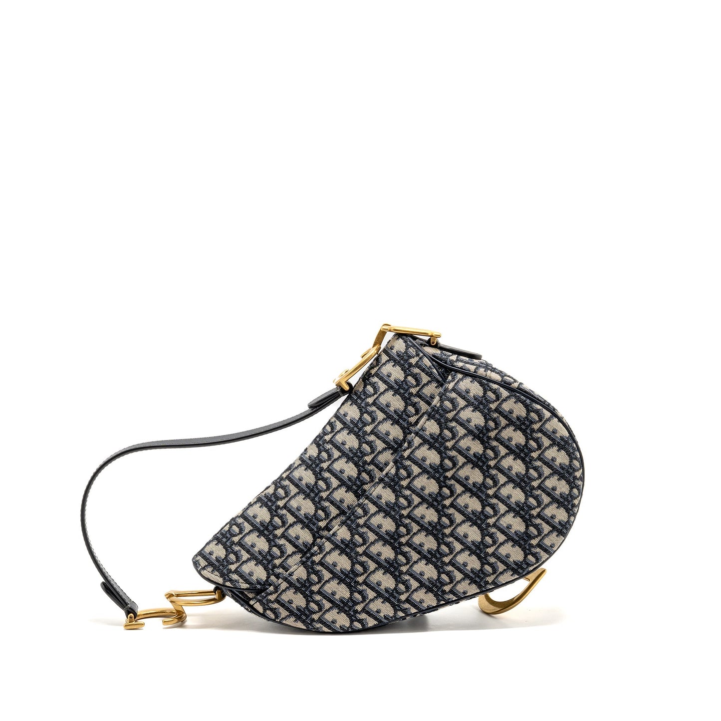 Dior Medium Saddle Purse Blue Oblique Canvas