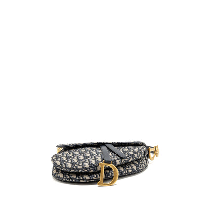 Dior Medium Saddle Purse Blue Oblique Canvas