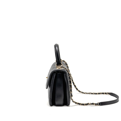 Chanel Top Handle Trendy CC Flap Bag Lambskin Black LGHW