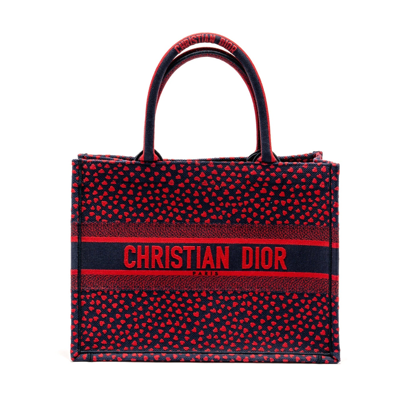 Dior Medium Dior book tote I love Paris canvas red / navy