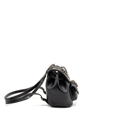 Chanel 24p Mini Duma Backpack Calfskin Black LGHW (microchip)