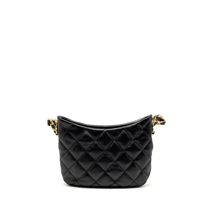 Chanel 22k Hobo Shoulder Bag Lambskin Black GHW