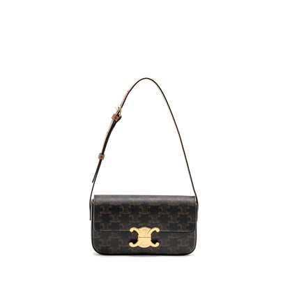 Celine Triomphe Mini Purse Claude canvas tan