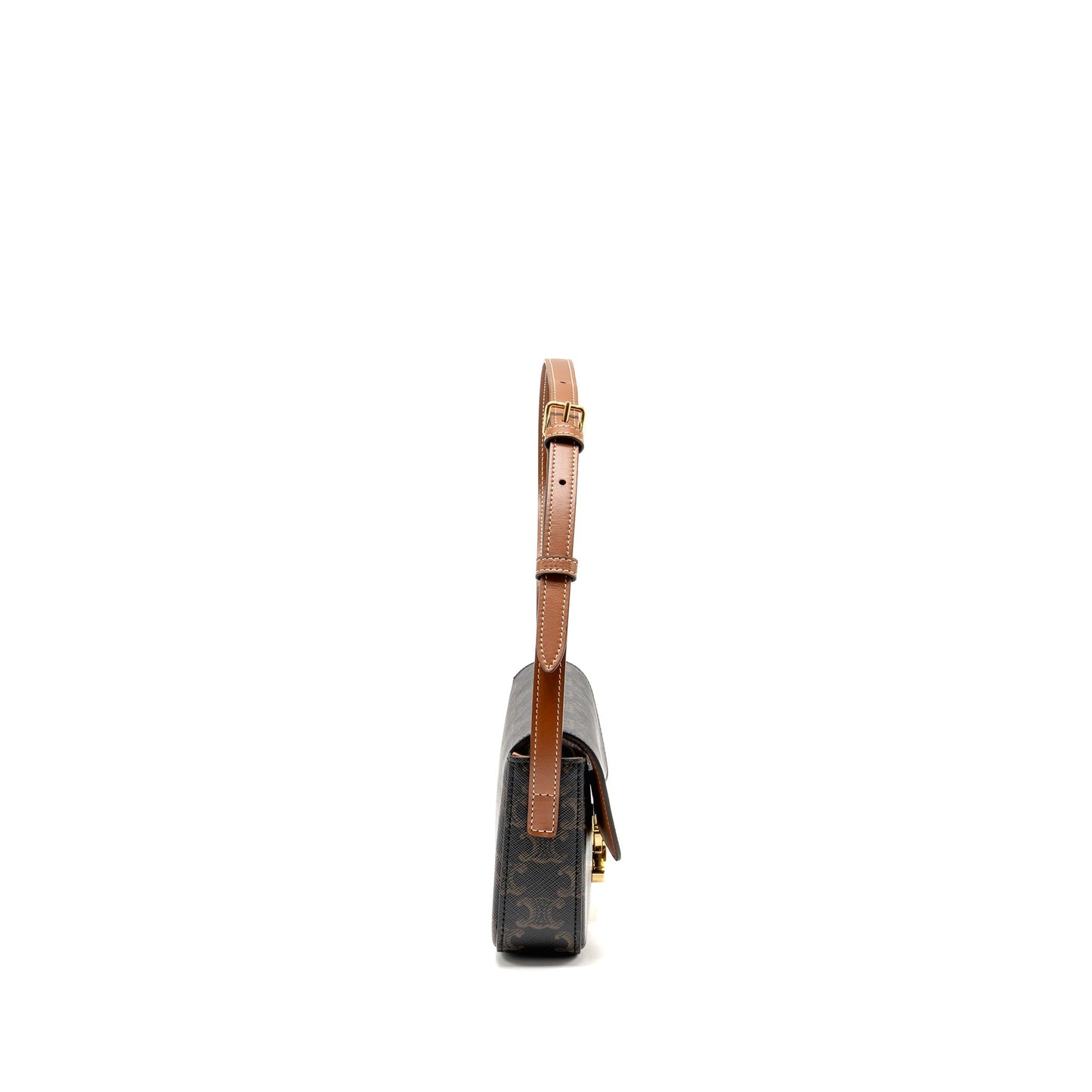 Celine Triomphe Mini Purse Claude canvas tan