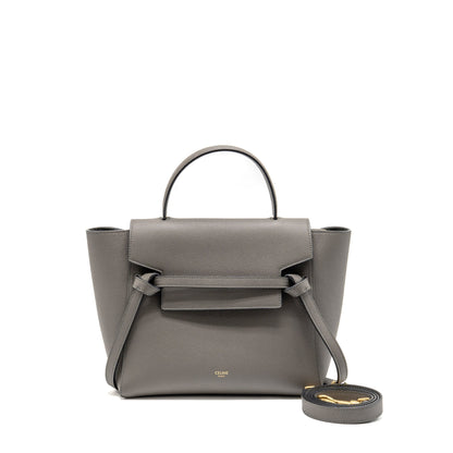 Celine Micro Belt Purse Calfskin Dark Grey