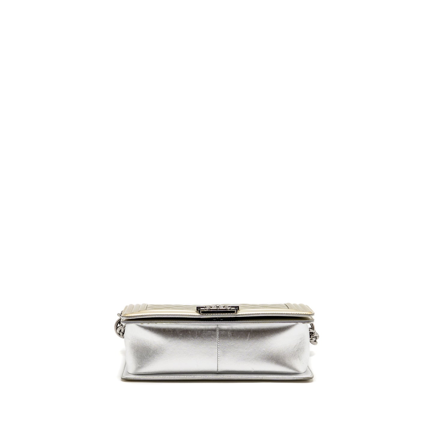 Chanel Medium Boy Bag Metallic Patent Calfskin/Metallic Lambskin Gold/Silver SHW