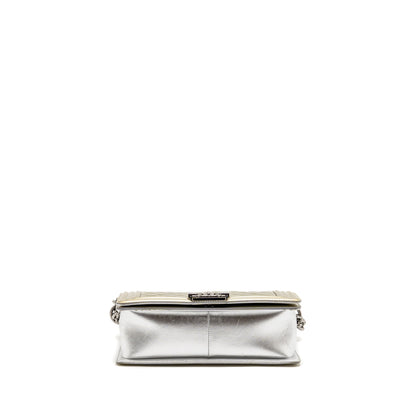 Chanel Medium Boy Bag Metallic Patent Calfskin/Metallic Lambskin Gold/Silver SHW