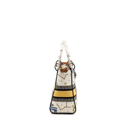 Dior Medium Lady D-lite Purse Pixel Zodiac Embroidery Canvas Multicolour Black hardware