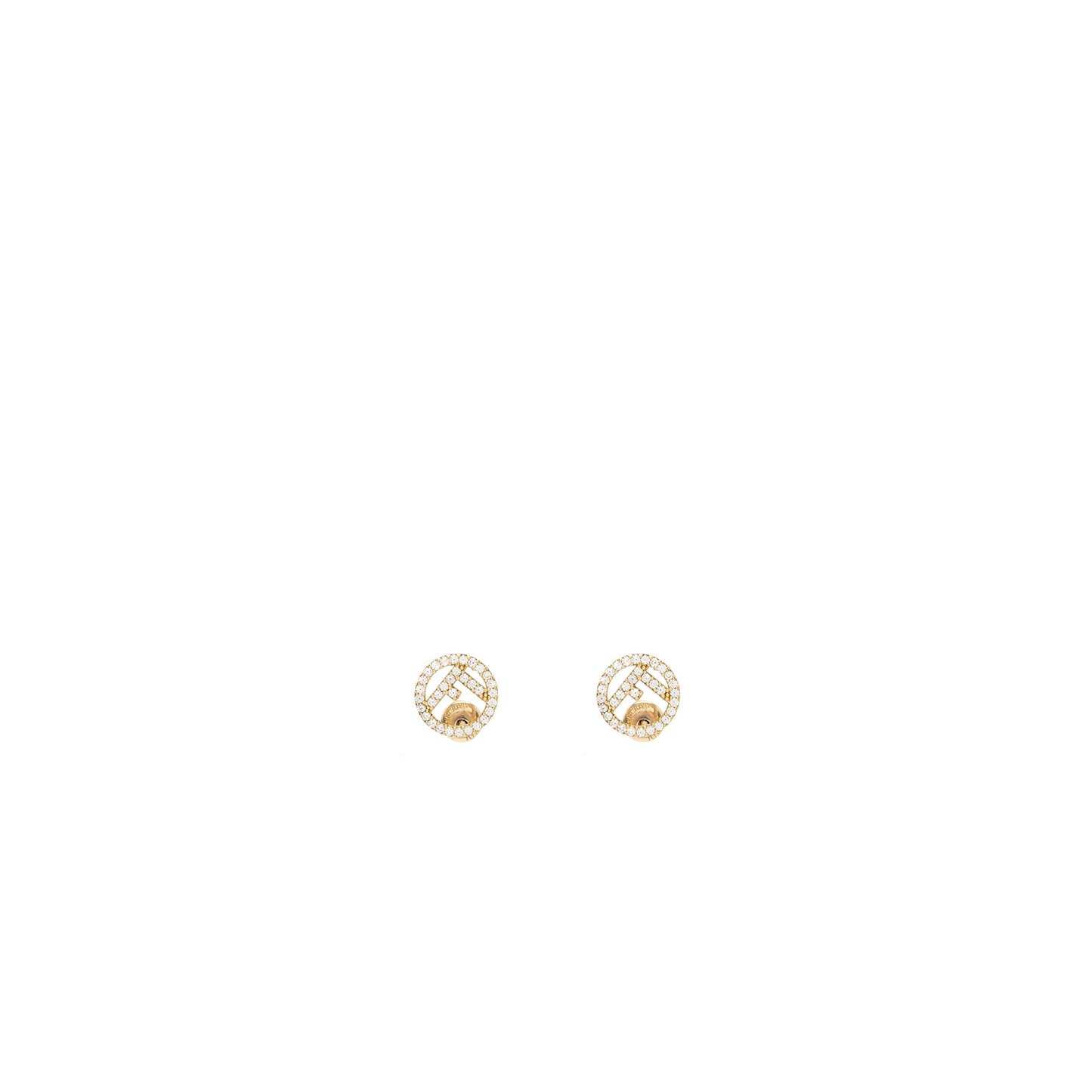 Fendi F is Fendi Earrings pink gold tone with crystal