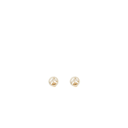 Fendi F is Fendi Earrings pink gold tone with crystal