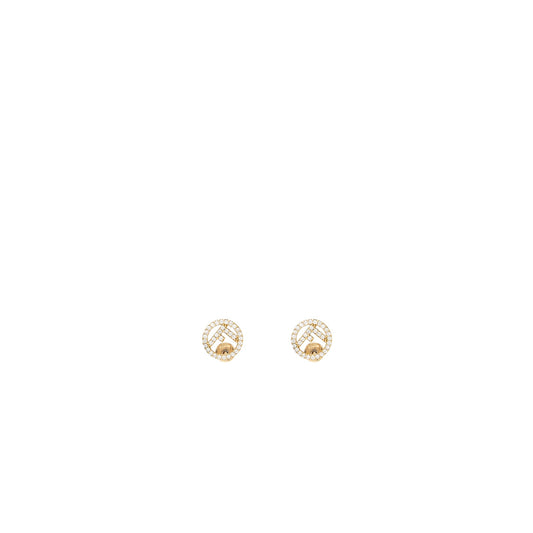 Fendi F is Fendi Earrings pink gold tone with crystal