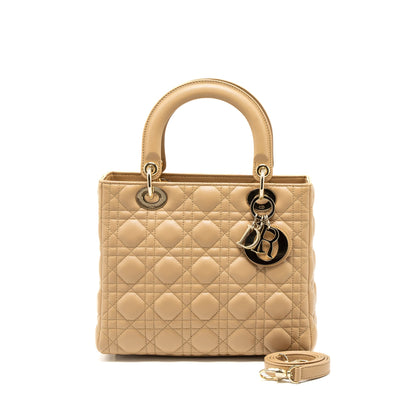 Dior Medium Lady Dior Lambskin Beige