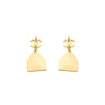 Chanel CC Logo Rue Cambo Drop Earring GHW