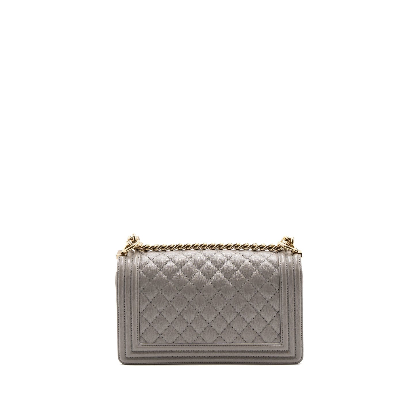 Chanel Medium Boy Bag Caviar Light Grey LGHW