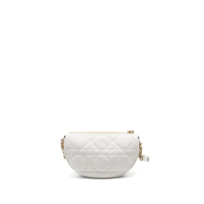 Dior Medium Dior Vibe Hobo Purse Lambskin White