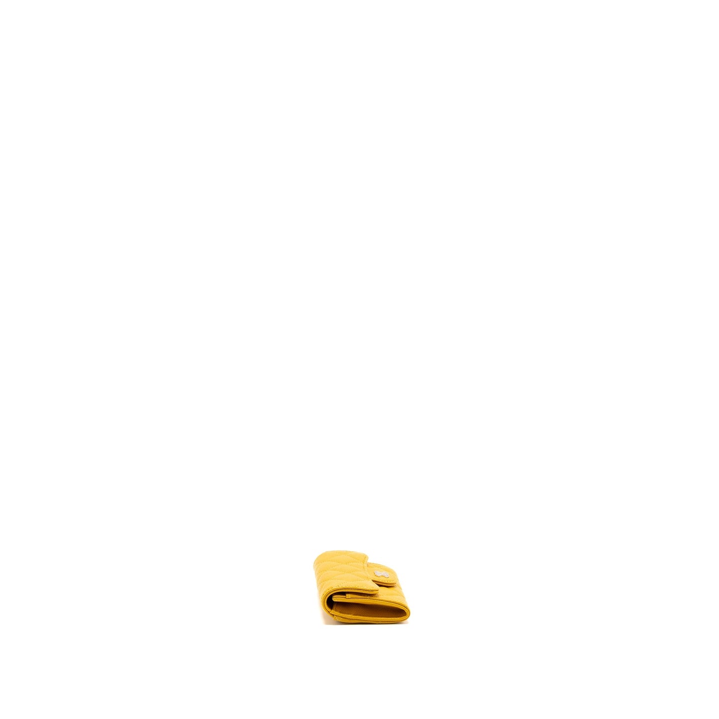 Chanel 22A Classic Flap Card Holder caviar yellow GHW(Microchip)