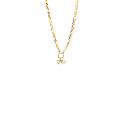 Dior CD and Star Necklace Crystal Gold Tone
