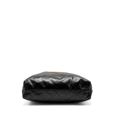 Chanel Large 22 Bag Shiny Calfskin Black GHW (Microchip)