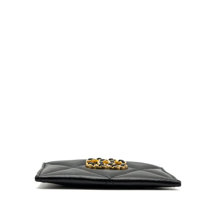 Chanel 19 Cardholder Lambskin Black GHW