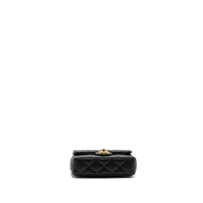 Chanel 23P mini Coco Love Flap Bag Caviar Black Brushed GHW(Microchip)