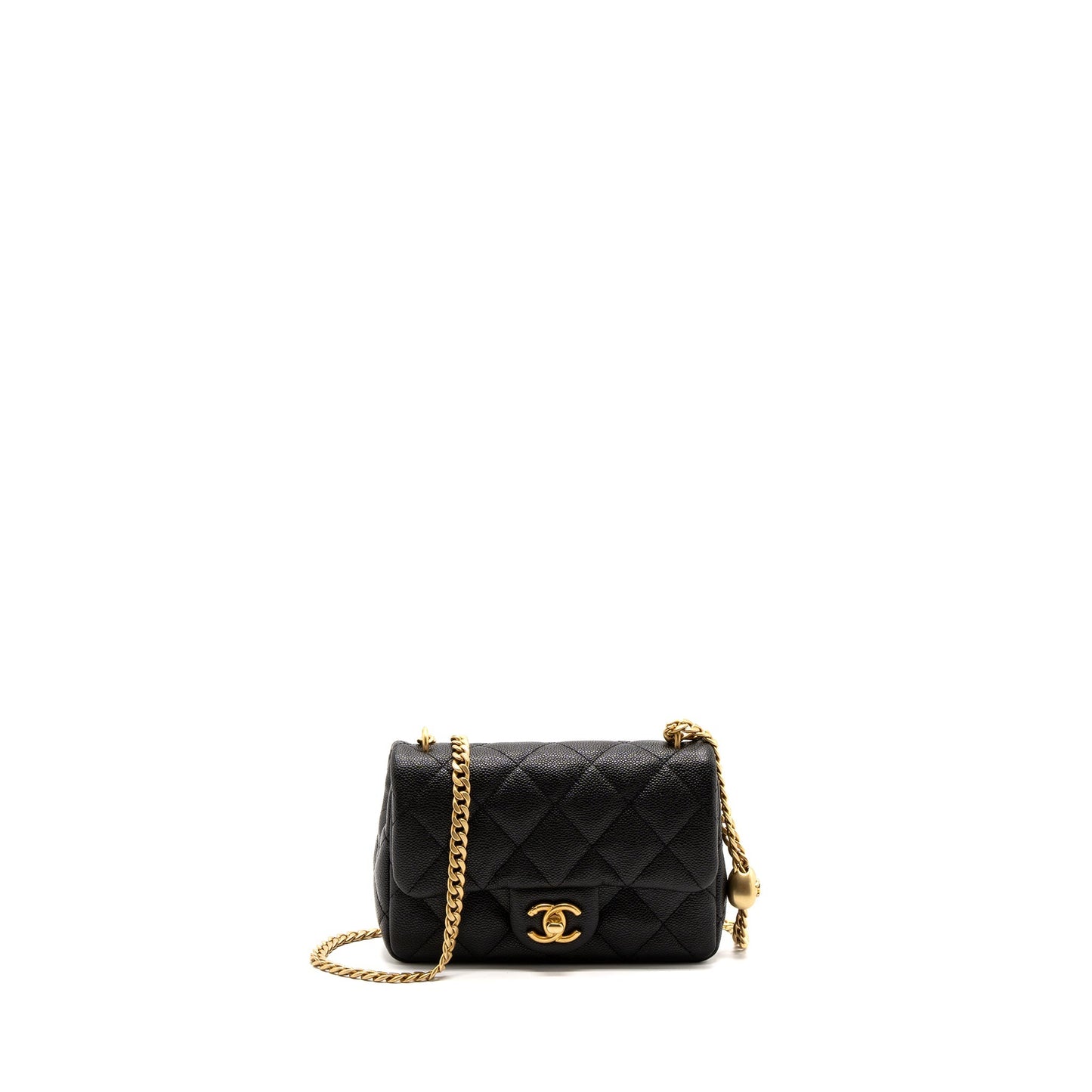 Chanel 23P mini Coco Love Flap Bag Caviar Black Brushed GHW(Microchip)