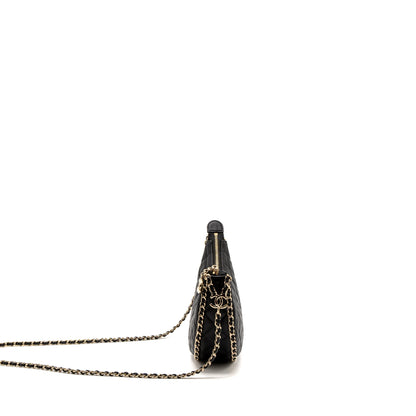 Chanel Small moon Hobo Bag Lambskin Black LGHW(Microchip)