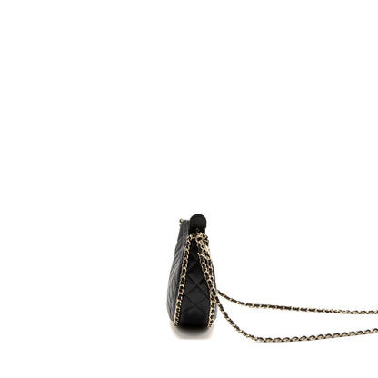 Chanel Small moon Hobo Bag Lambskin Black LGHW(Microchip)