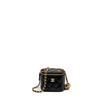 Chanel Pearl Crush Mini Vanity Case Lambskin Black GHW