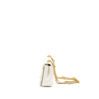 Chanel Flap Bag with Detailed CC Logo Calfskin White Brushed GHW