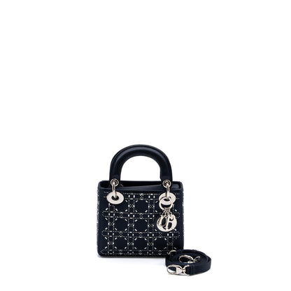 Dior Mini Lady Dior Satin Crystal Dark Blue