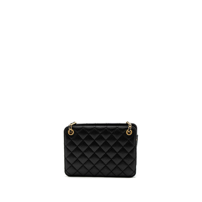 Chanel Giant CC Logo Mini Tote Bag Lambskin Black GHW