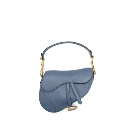 Dior medium saddle Purse goat skin light blue