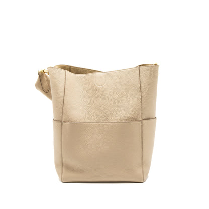 Celine Sangle Bucket Purse Calfskin Beige