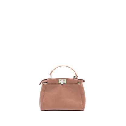 Fendi mini Peekaboo Purse Lambskin Dark Pink
