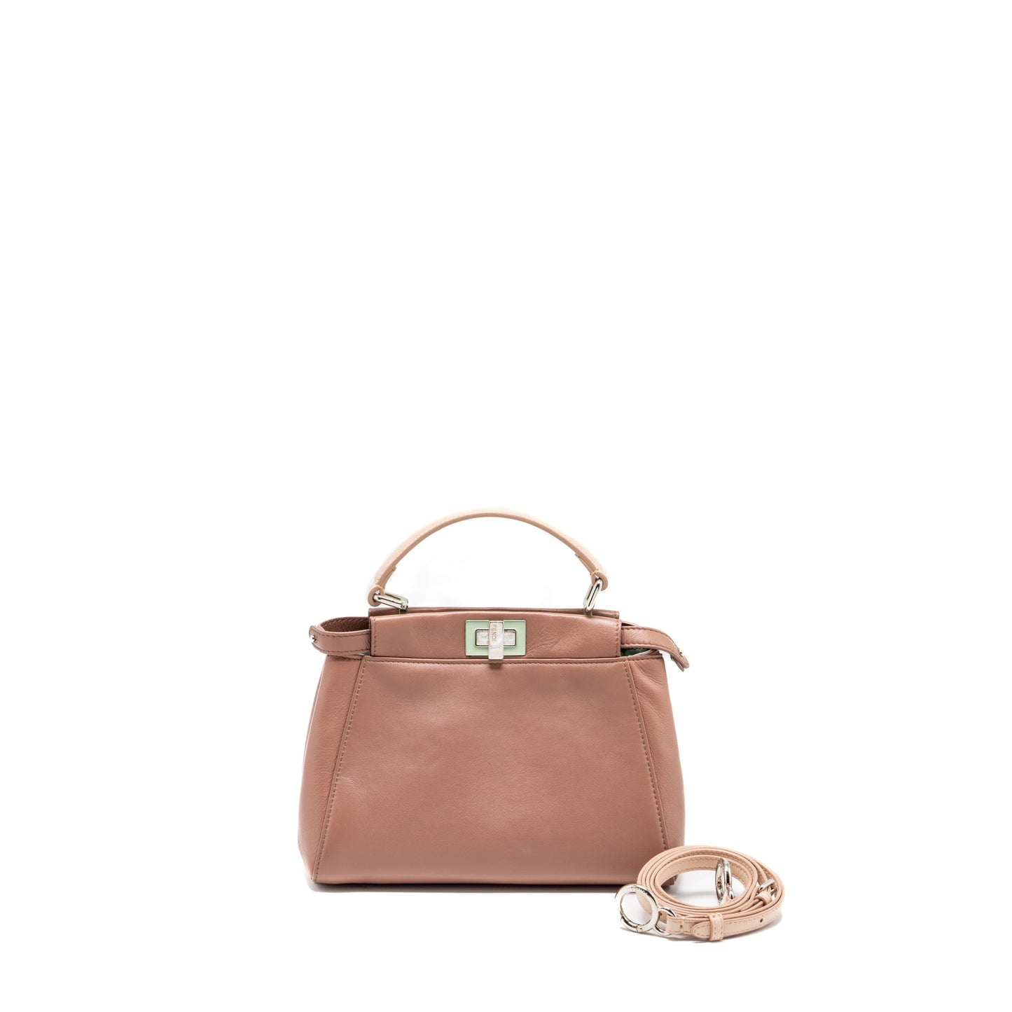 Fendi mini Peekaboo Purse Lambskin Dark Pink