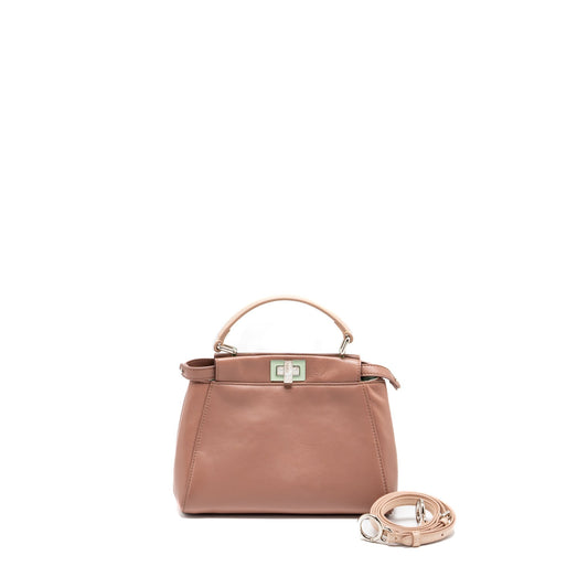 Fendi mini Peekaboo Purse Lambskin Dark Pink