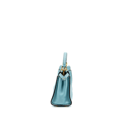 Fendi Mini Peekaboo Purse Calfskin Blue