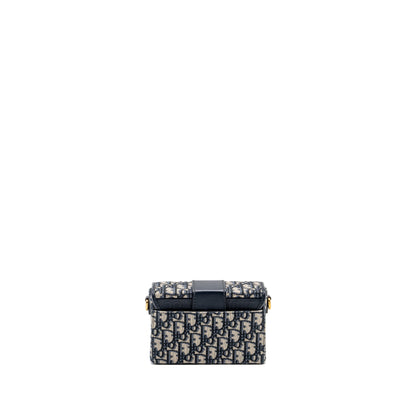 Dior 30 Montaigne mini box Purse blue oblique canvas
