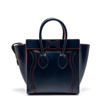 Celine Luggage Tote Purse Calfskin Blue/Red