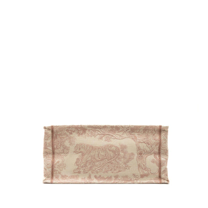Dior Medium Book Tote Purse Pink Toile de Jouy Embroidery