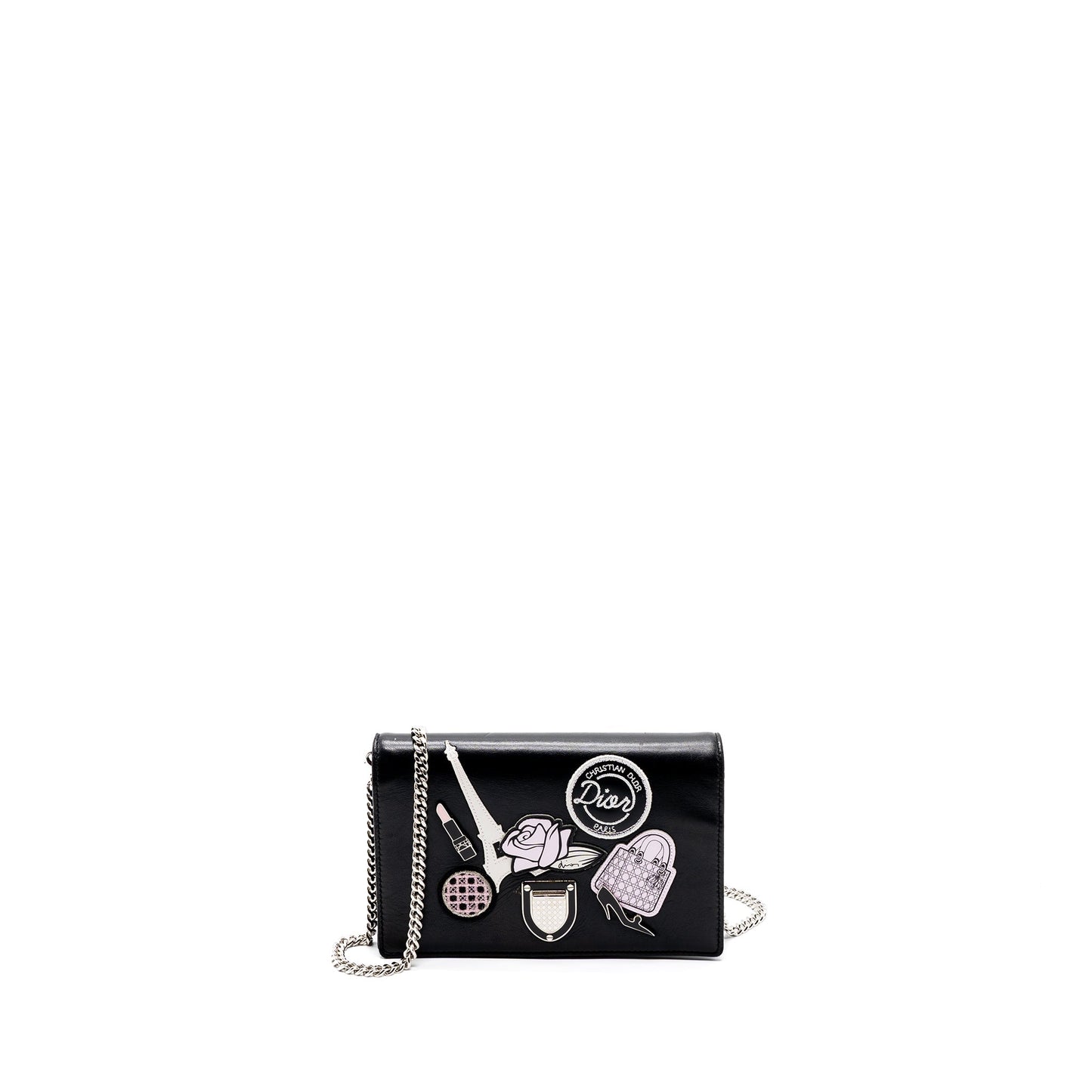 Dior Diorama wallet on chain limited print lambskin black