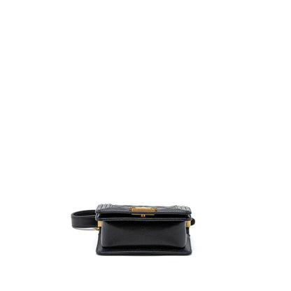 Chanel Super Mini Boy Bag Caviar Black Brushed GHW (Microchip)