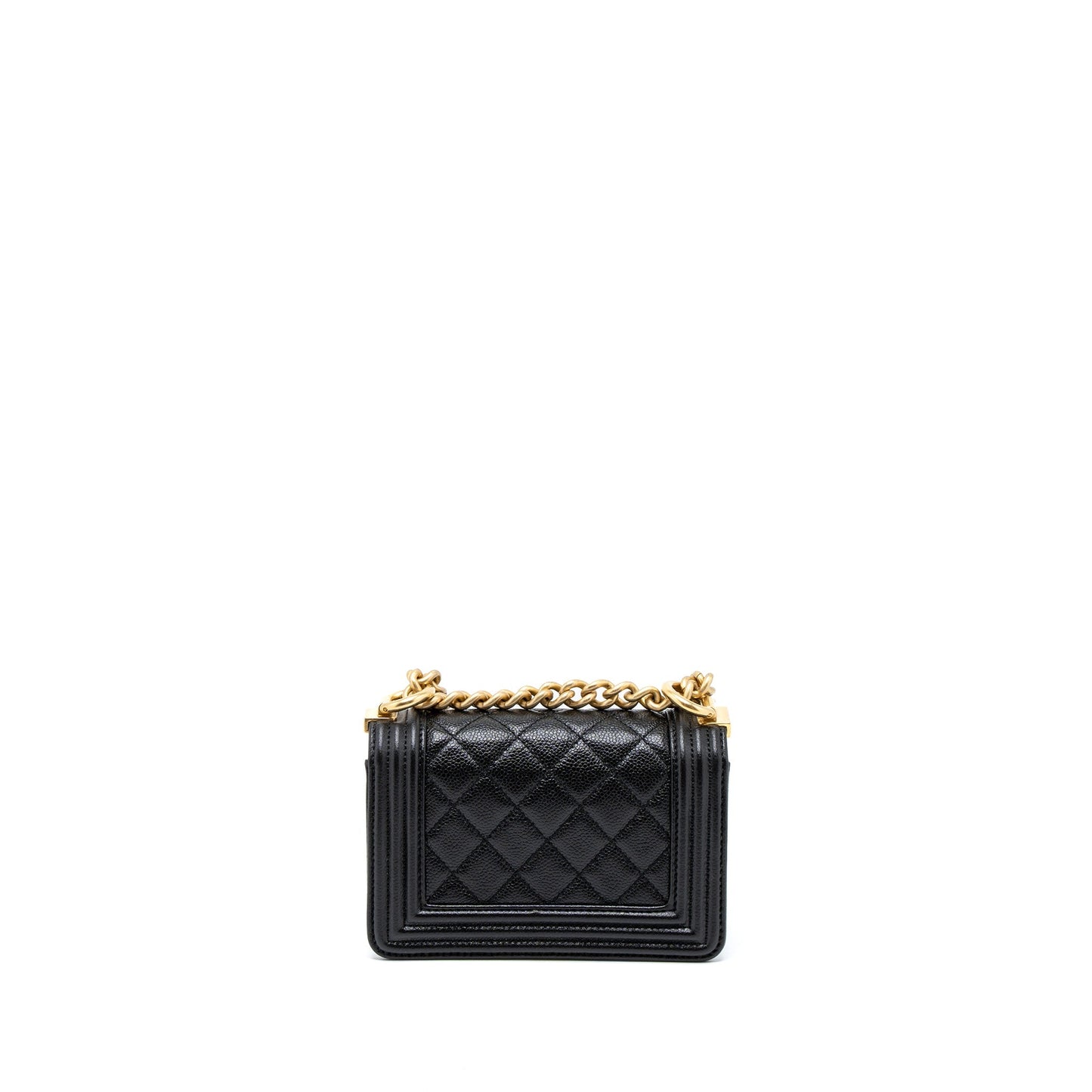 Chanel Super Mini Boy Bag Caviar Black Brushed GHW (Microchip)