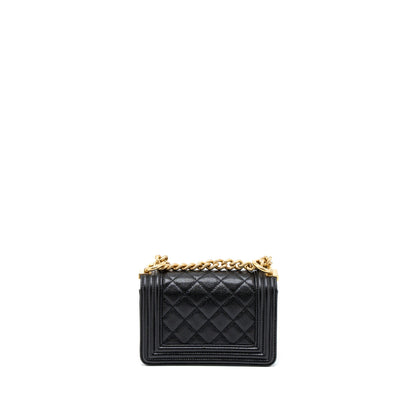 Chanel Super Mini Boy Bag Caviar Black Brushed GHW (Microchip)